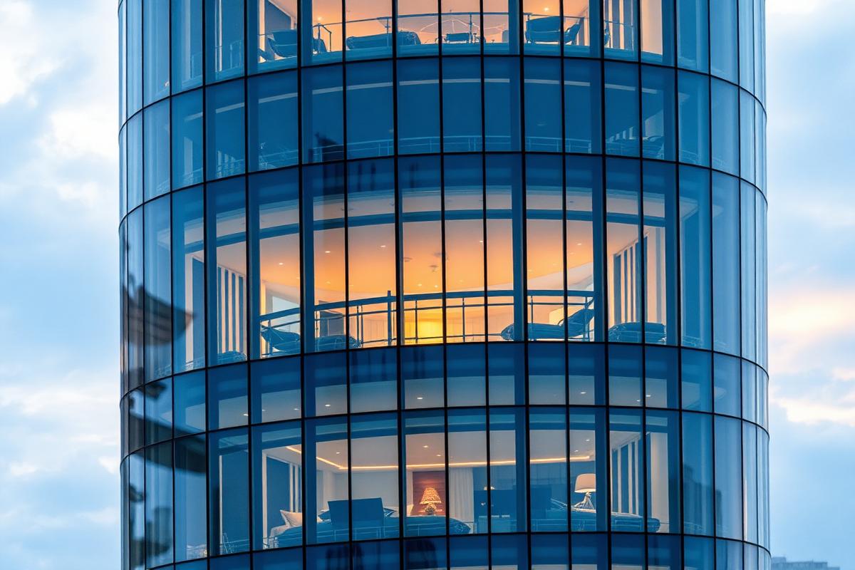 Modern glass residential tower